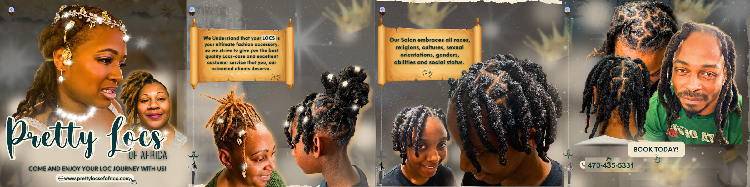 Pretty Locs of Africa salon services and client styles