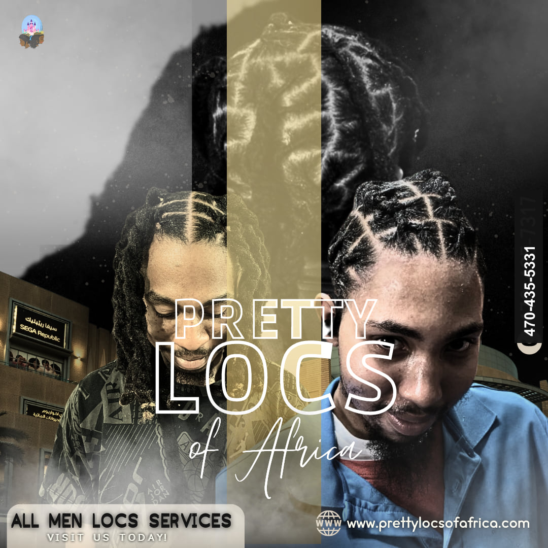 Pretty Locs of Africa men's loc services advertisement