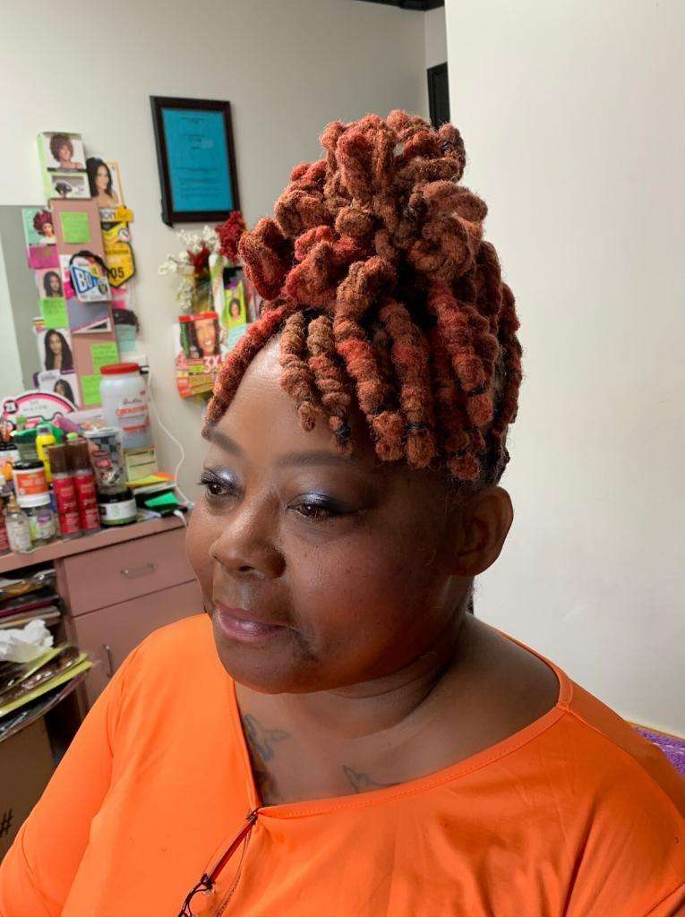 Red loc style